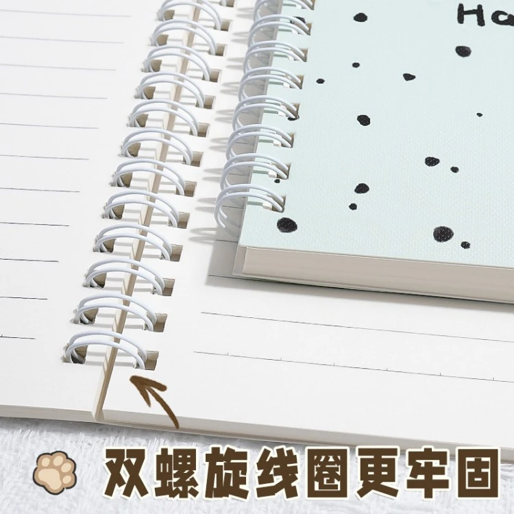 Spiral notebook cover and binding detail