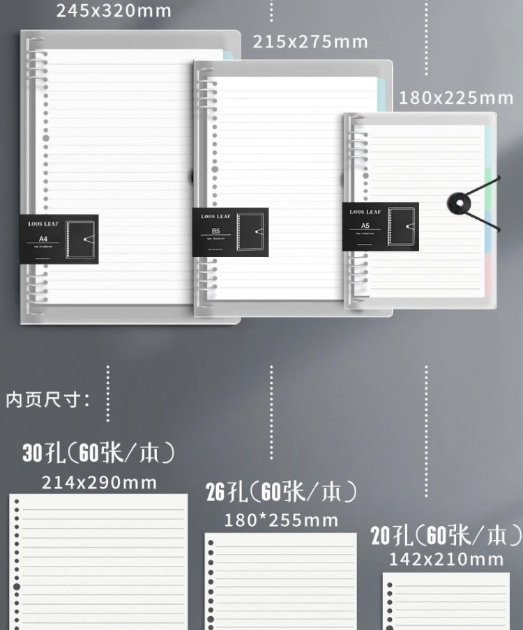 Replaceable inner pages notebook product view 4